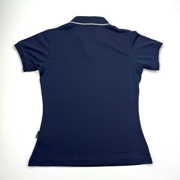 On Tour Blue WEBtech Golf Polo Womens XS Navy Silver Trim Moisture Management - Picture 3 of 7